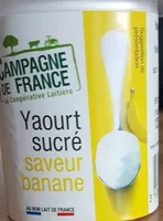 Yaourt sucre saveur banane