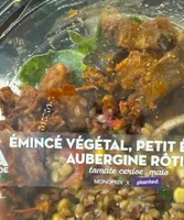 Émincé végétal, petit épeautre, aubergine rôti