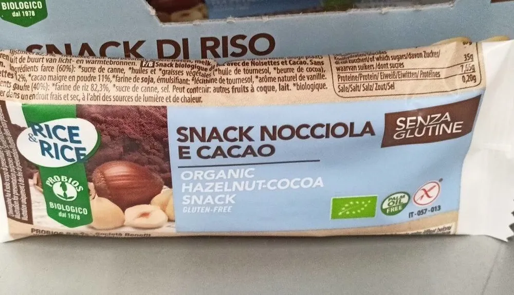 Snack nocciola e cacao