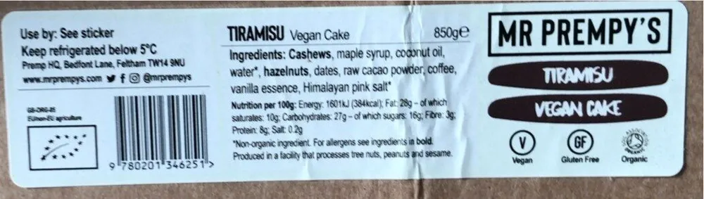 Tiramidu vegan cake