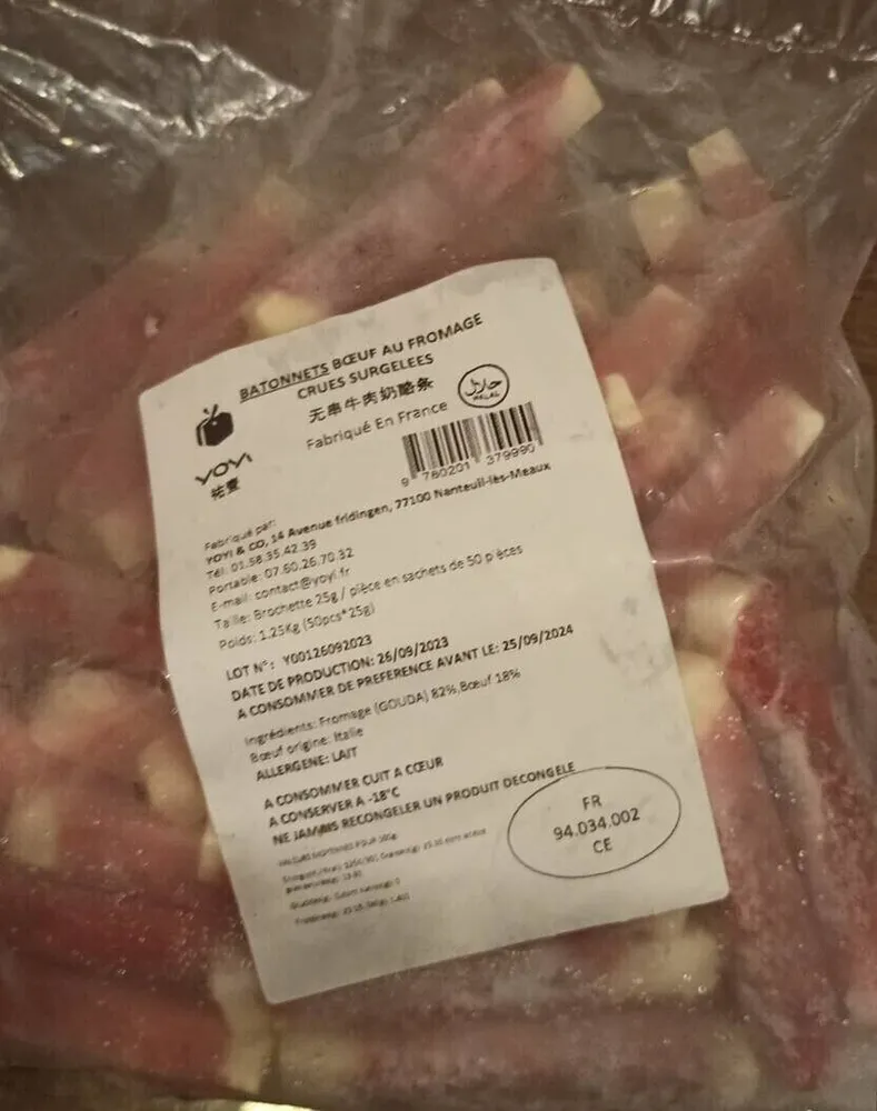 Bâtonnets boeuf au fromage