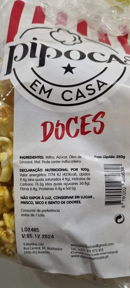 Pipocas em Casa Doces