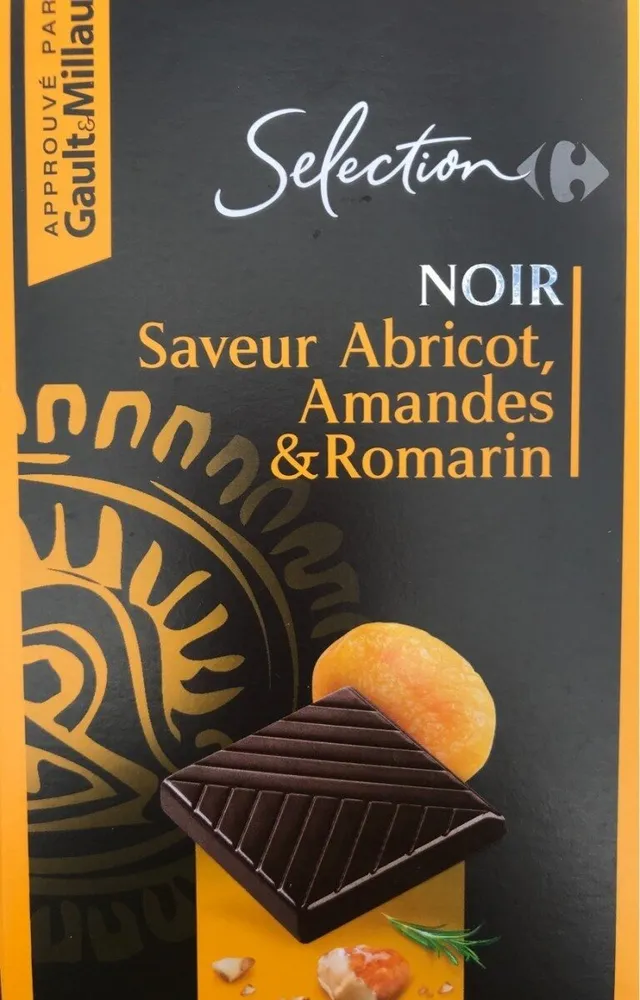 Chocolat noir saveur abricot, amandes et romarin