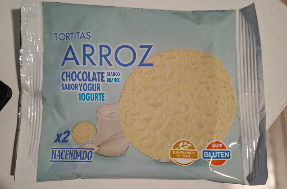 Tortitas arroz chocolate blanco sabor yogur