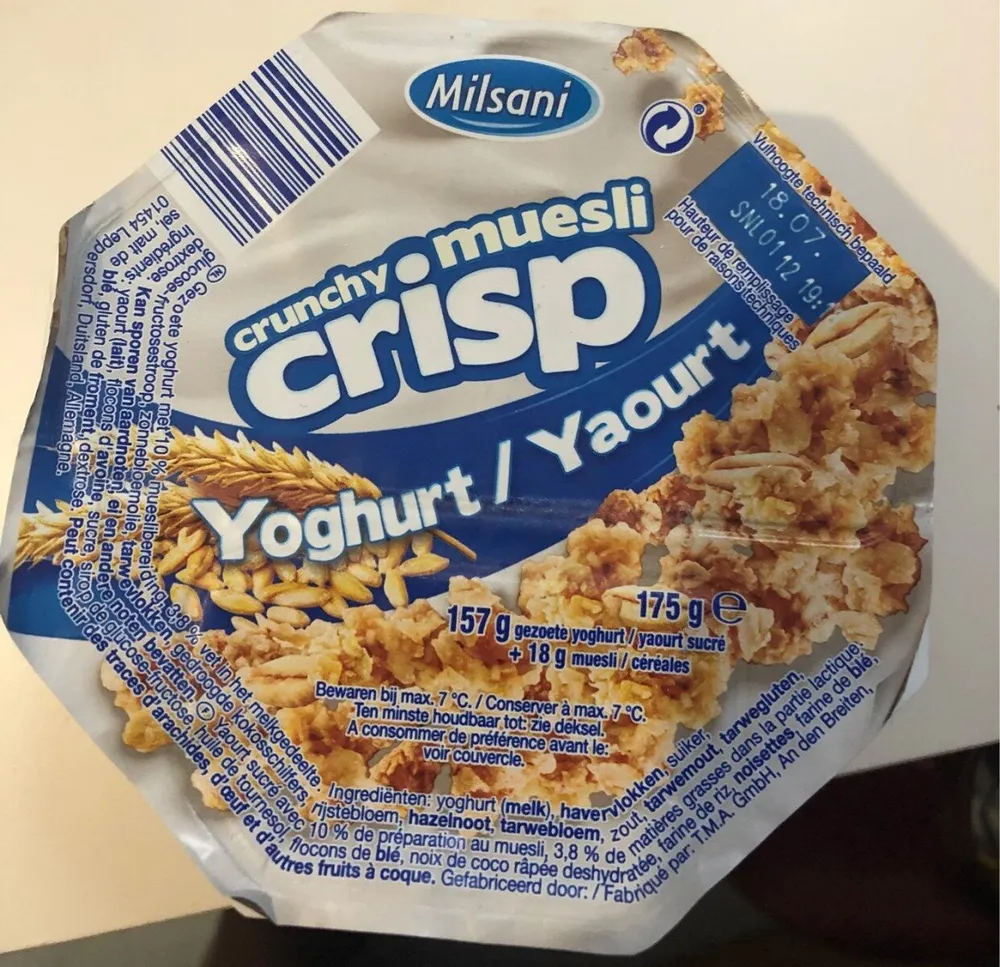 Crunchy muesli crisp yaourt