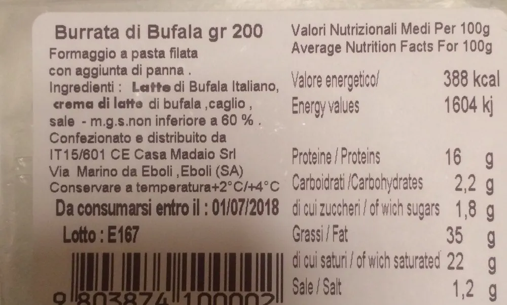 Burata Di bufala