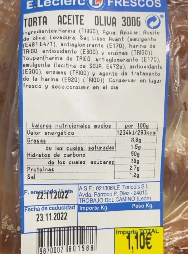 Torta aceite oliva