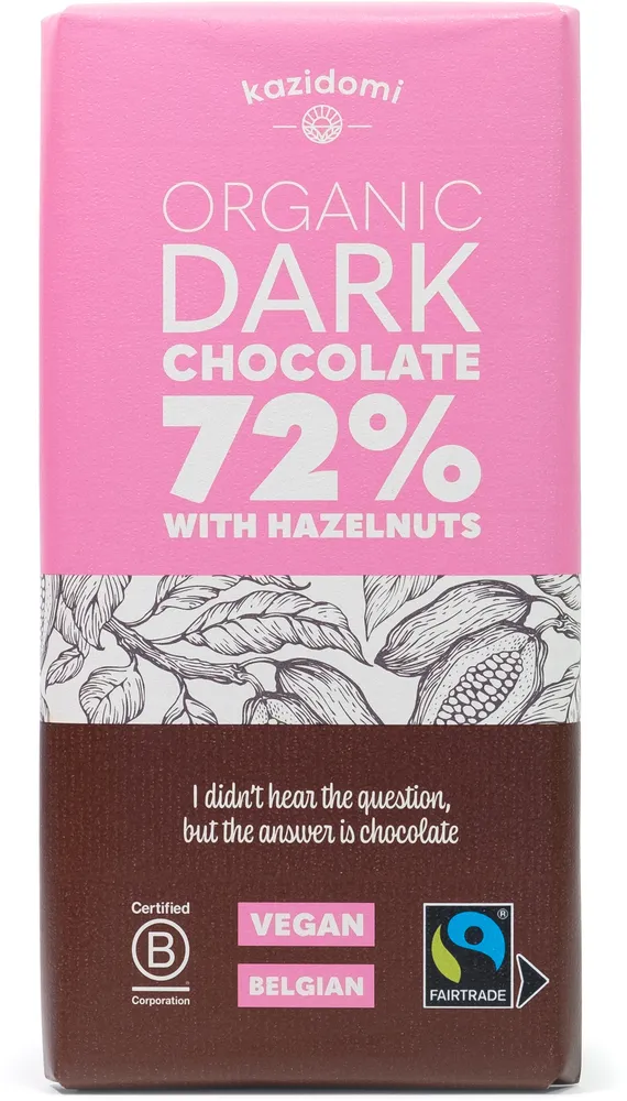 Chocolat Noir 72% & Noisettes Équitable Bio