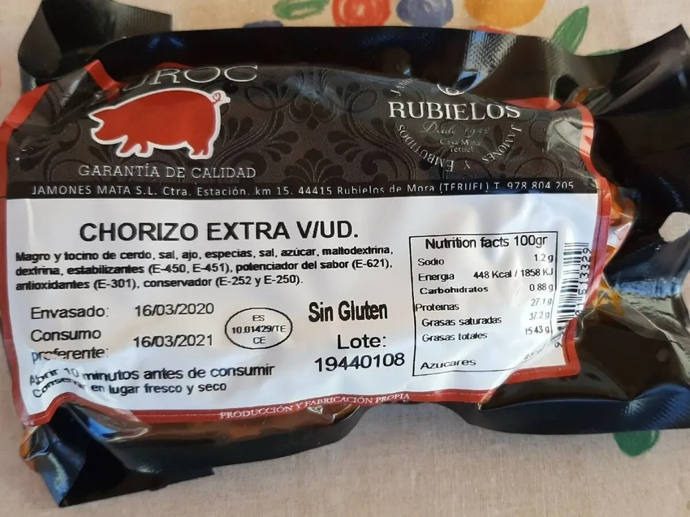 Chorizo extra V rubielos