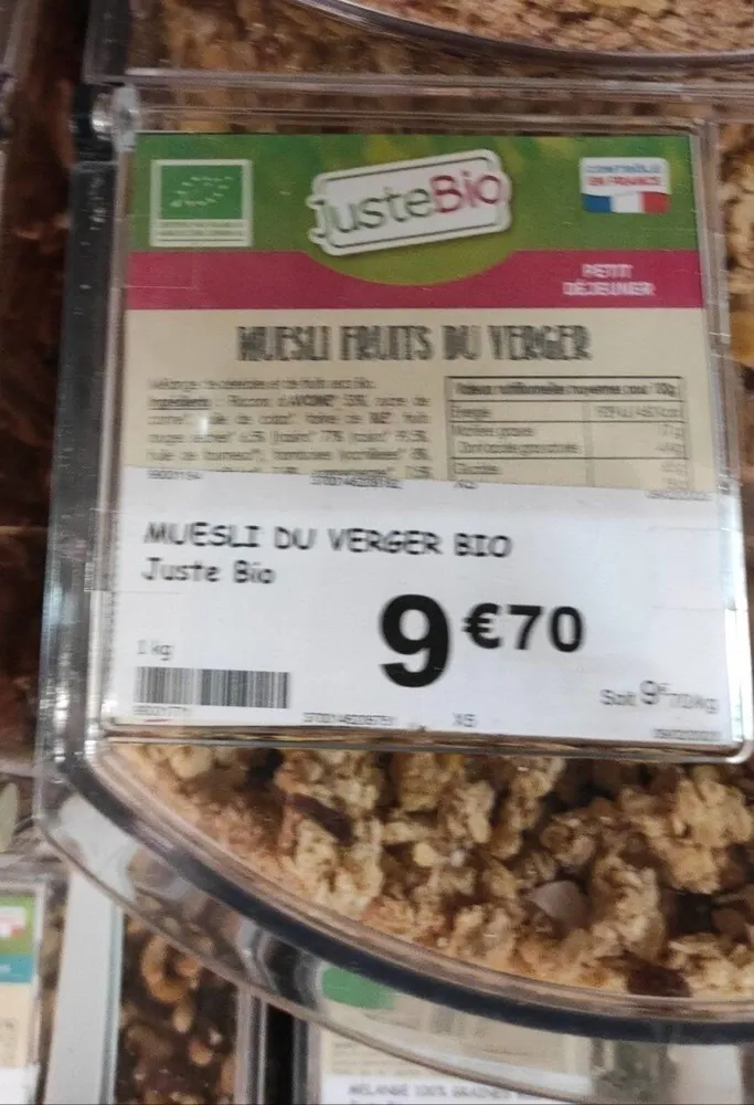 Müesli fruits du verger