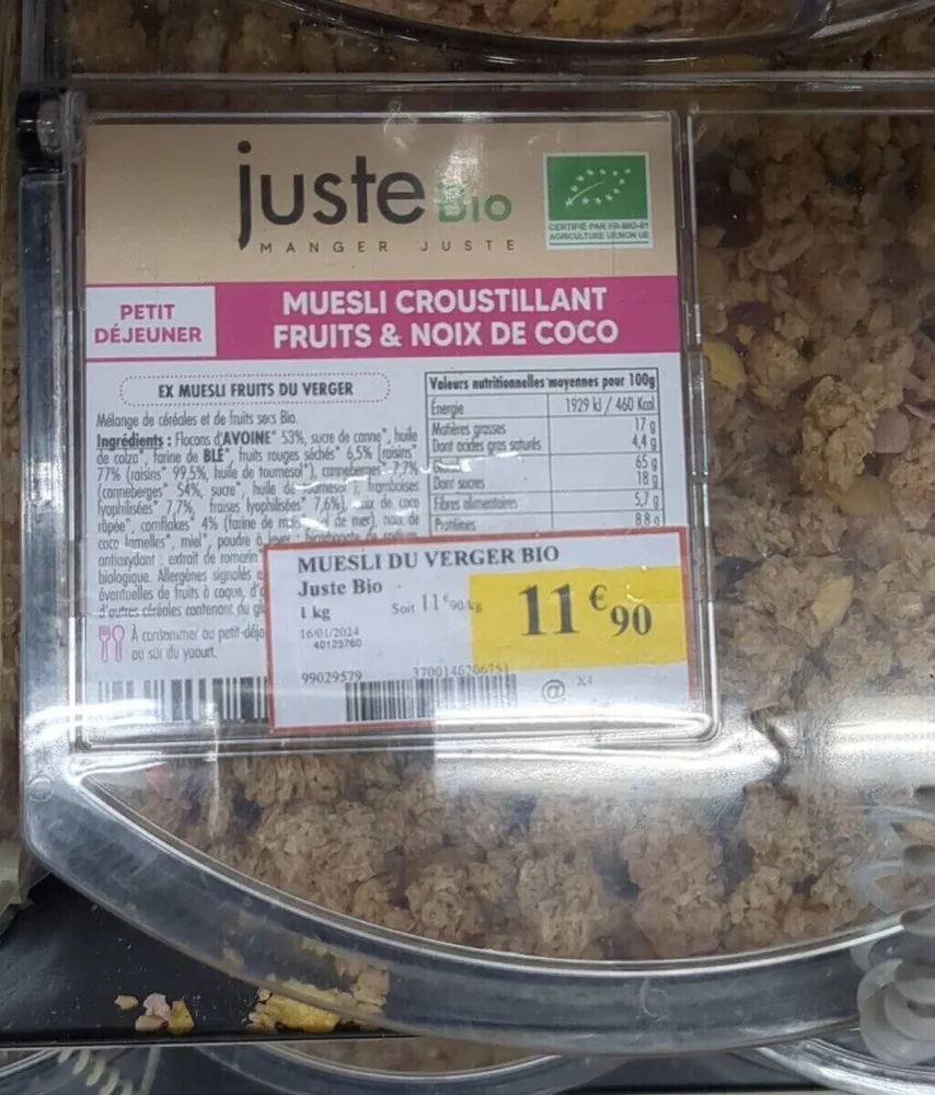 Muesli du verger bio