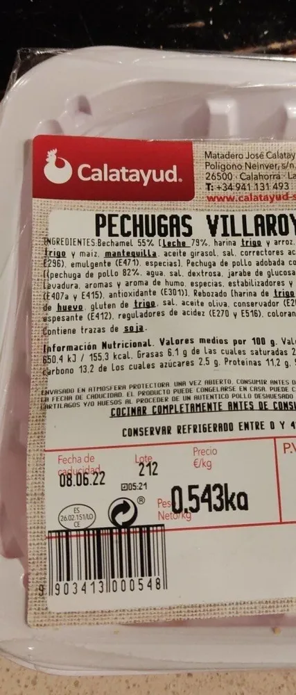 Pechugas villaroy