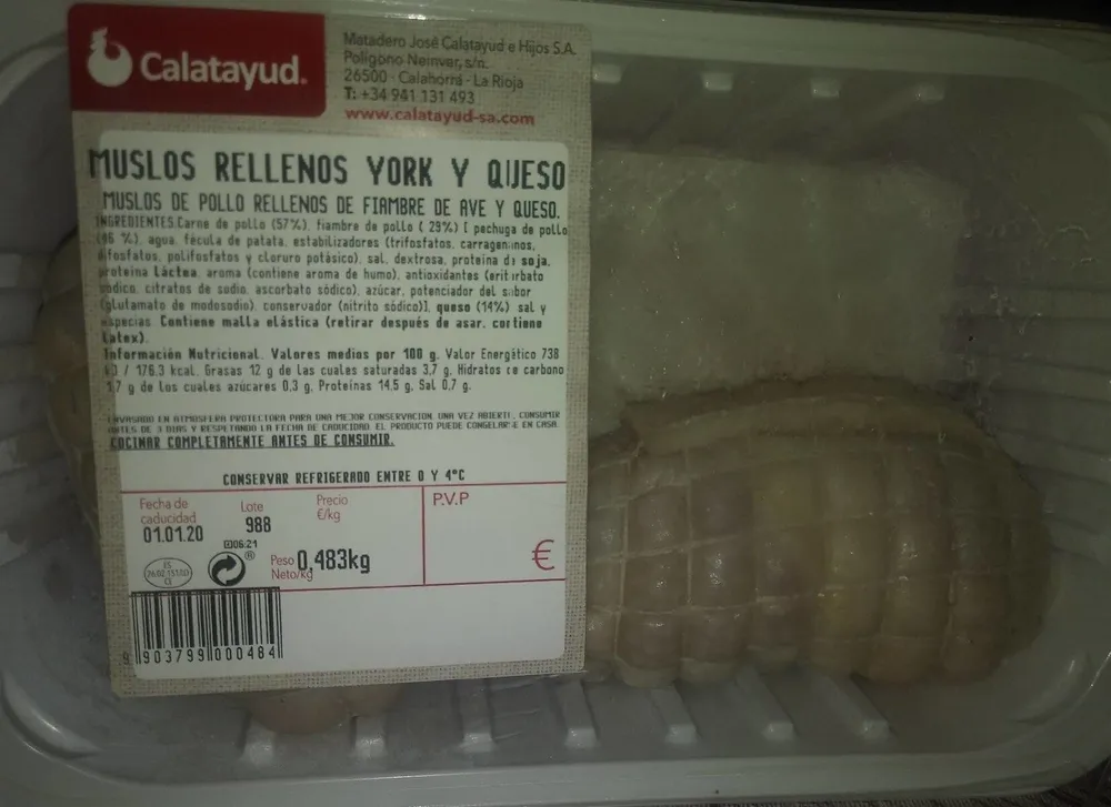 Muslos rellenos york y queso