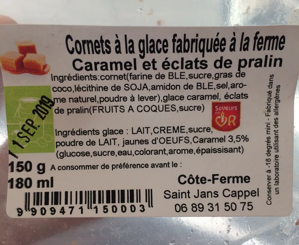 Cornet à la glace fabriquée à la ferme