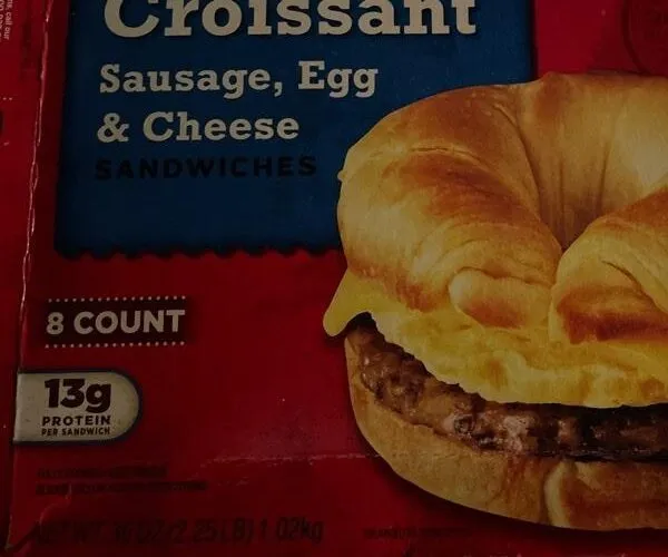 Croissant sausage, egg, and cheese