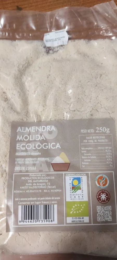 Almendra molida ecológica