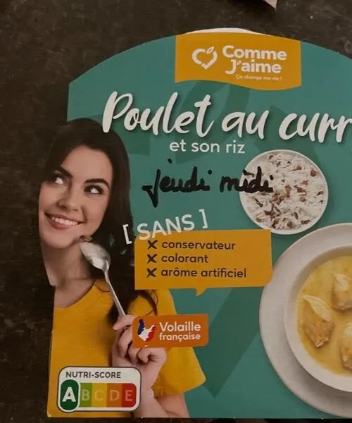 Poulet au curry et son riz -Comme j’aime j’aime