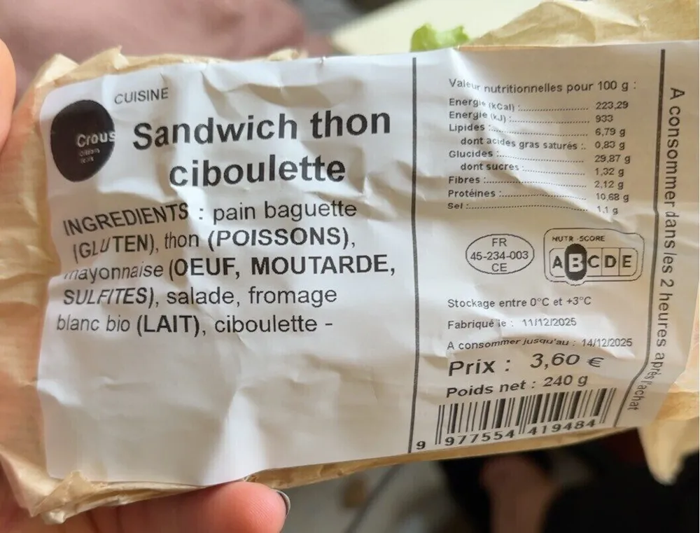 Crous thon ciboulette