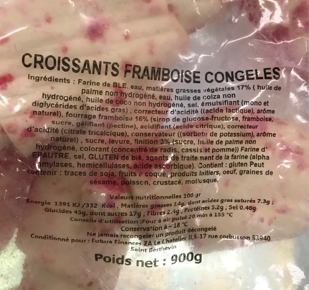 Croissants framboise congeles