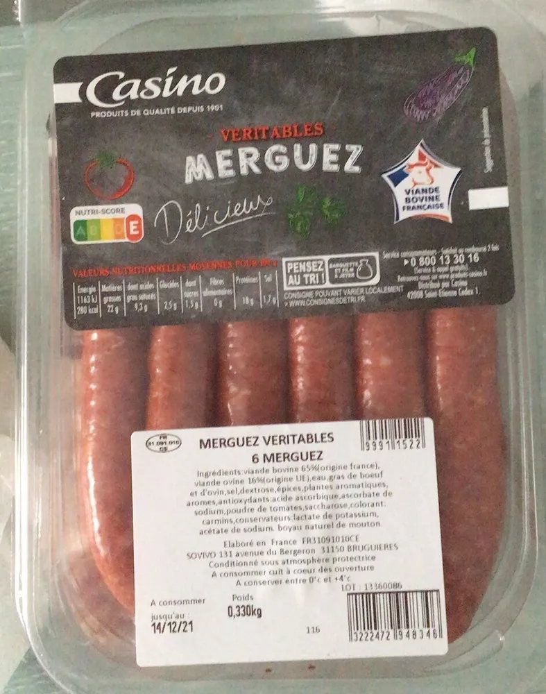 Veritables merguez