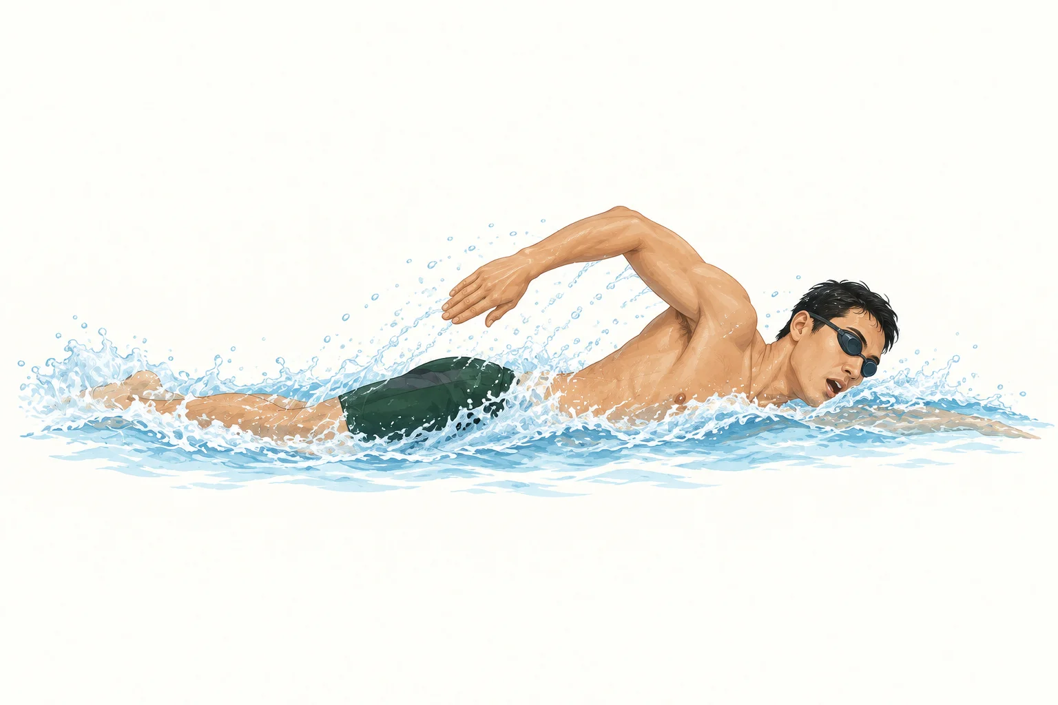 Intensives Schwimmen