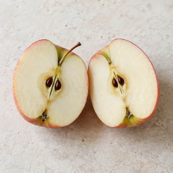 Illustration of an apple cut in half