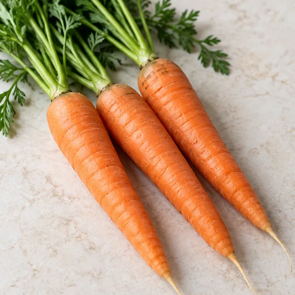 Illustration of fresh whole carrots