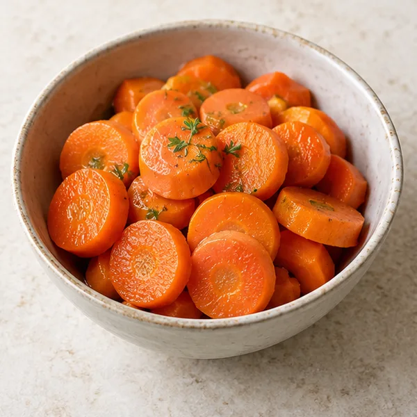 Illustration of steamed sliced carrots