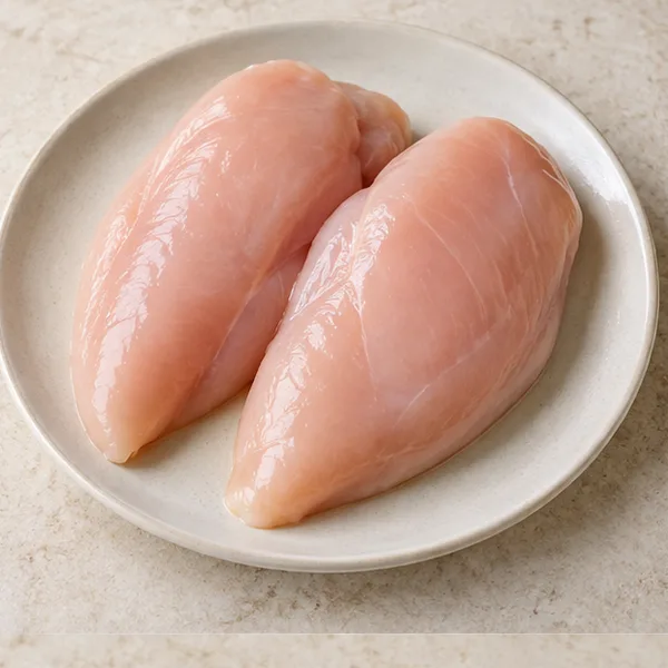 Illustration of raw skinless chicken breast fillets