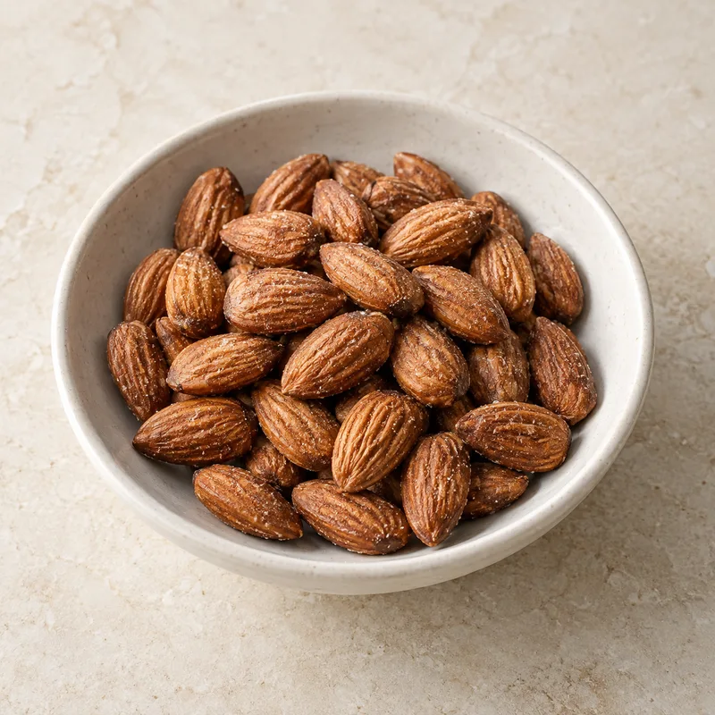 Illustration of nuts almonds dry roasted with salt added