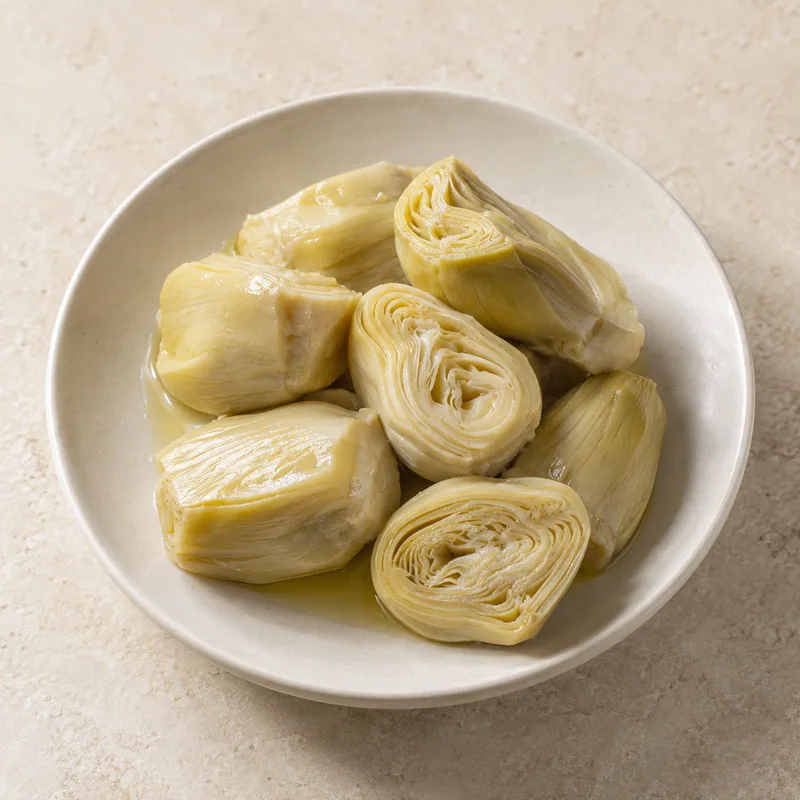 Illustration of artichoke hearts canned