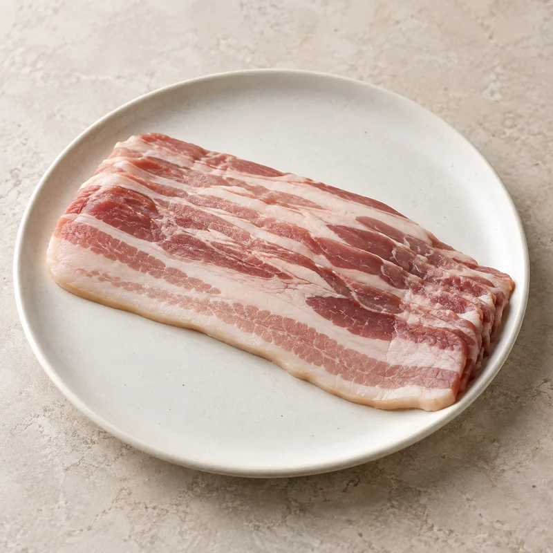 Illustration of pork cured bacon unprepared