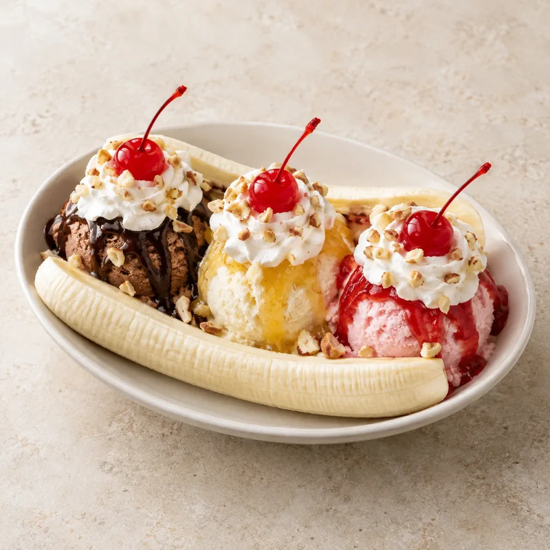 Illustration of banana split