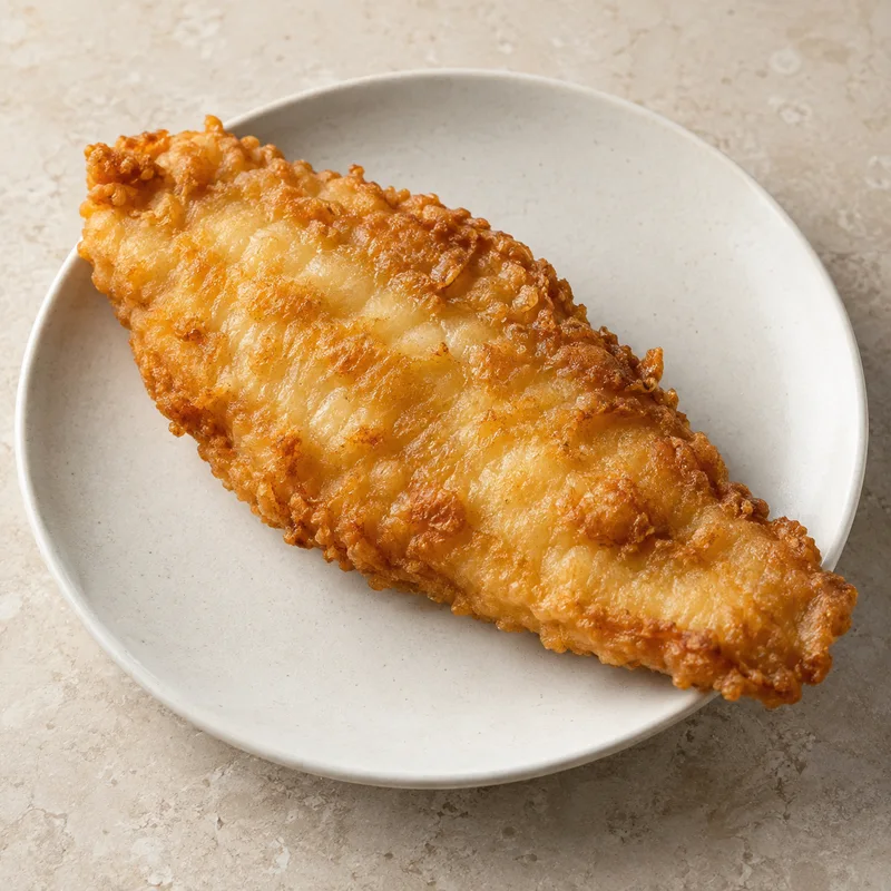 Illustration of fish battered and fried