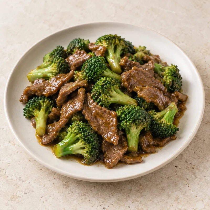 Illustration of beef and broccoli