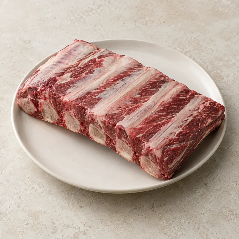 Illustration of beef rib large end ribs 6 9 separable lean and fat trimmed to 1 8 fat all grades raw