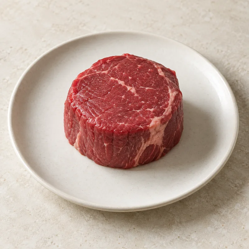 Illustration of beef tenderloin steak separable lean and fat trimmed to 1 8 fat choice raw