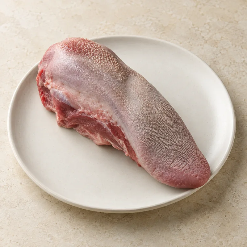 Illustration of beef variety meats and by products tongue raw
