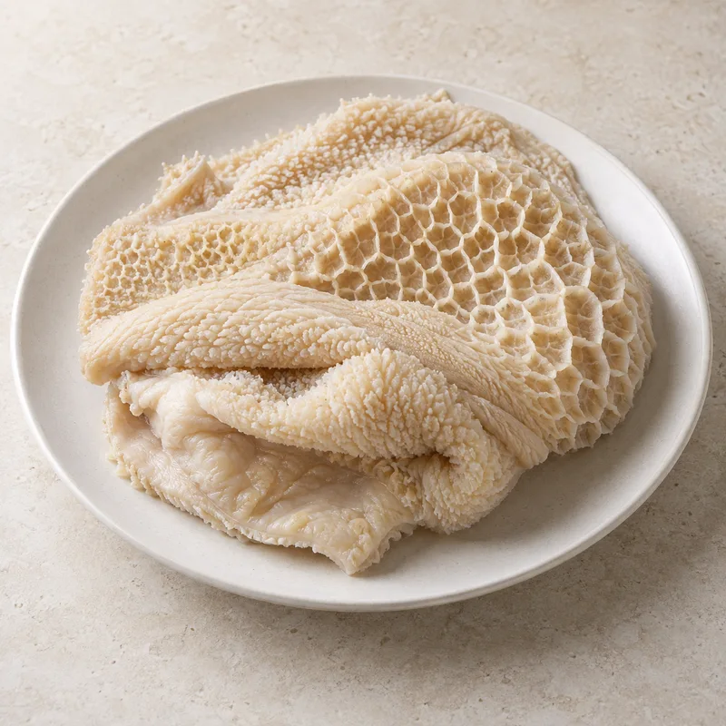 Illustration of beef variety meats and by products tripe raw