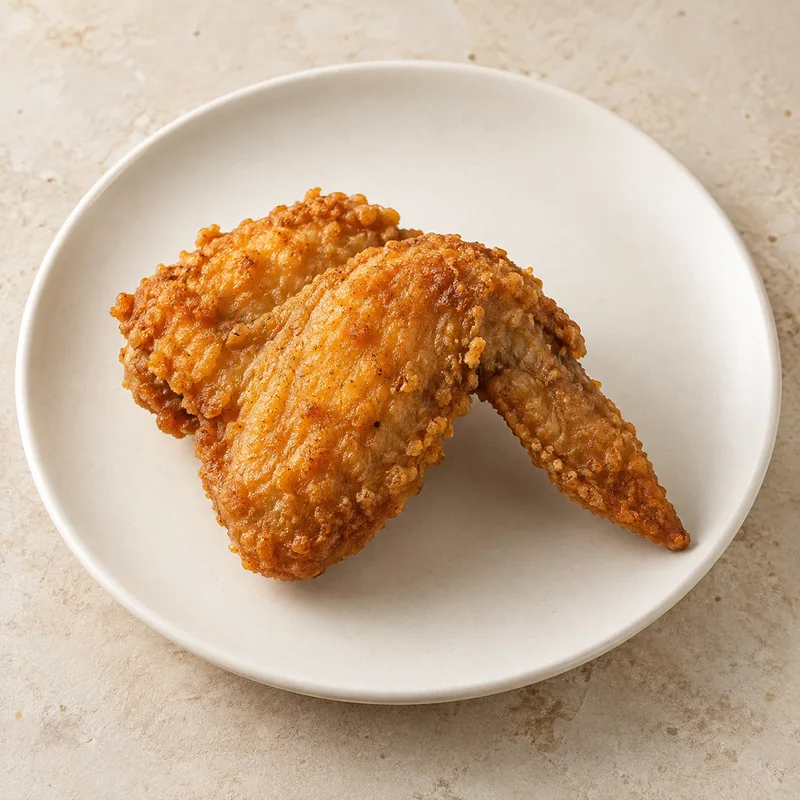 Illustration of fast foods entree chicken breaded and fried wing meat and skin with breading