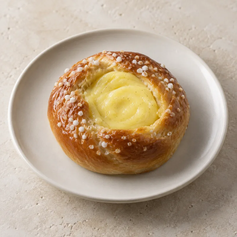 Illustration of bun w vanilla custard