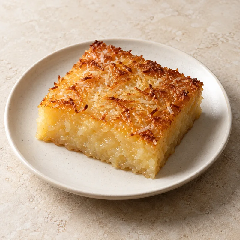 Illustration of cake cassava with coconut homemade