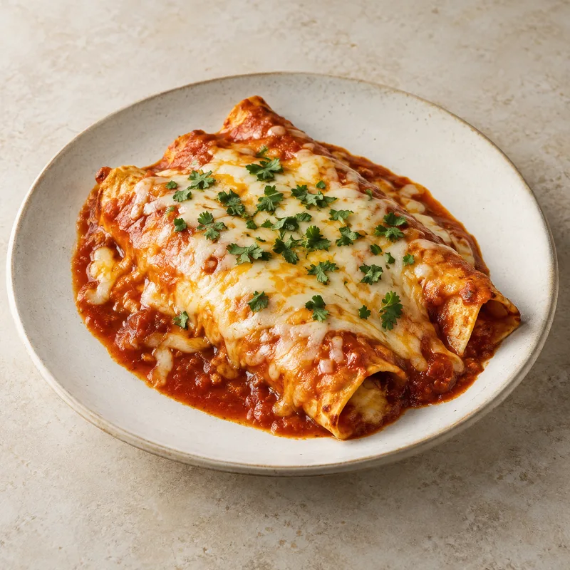 Illustration of mexican cheese enchilada restaurant prepared