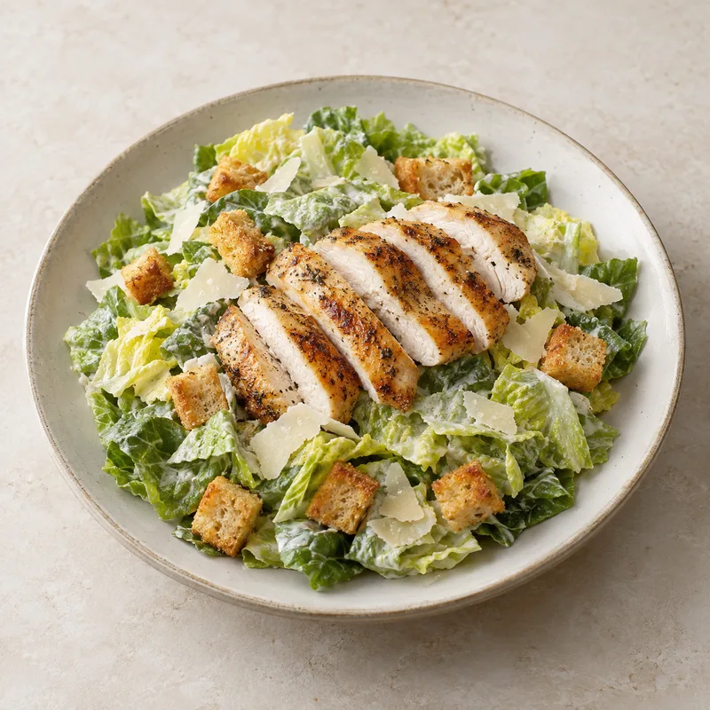 Illustration of salad caesar with chicken homemade