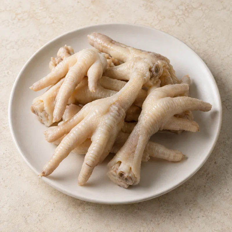 Illustration of chicken feet boiled