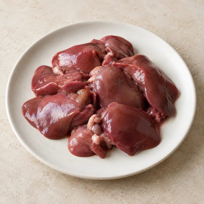 Illustration of chicken liver all classes raw