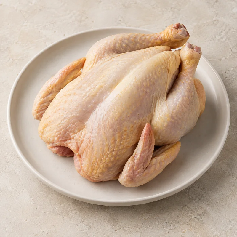 Illustration of chicken capons meat and skin raw