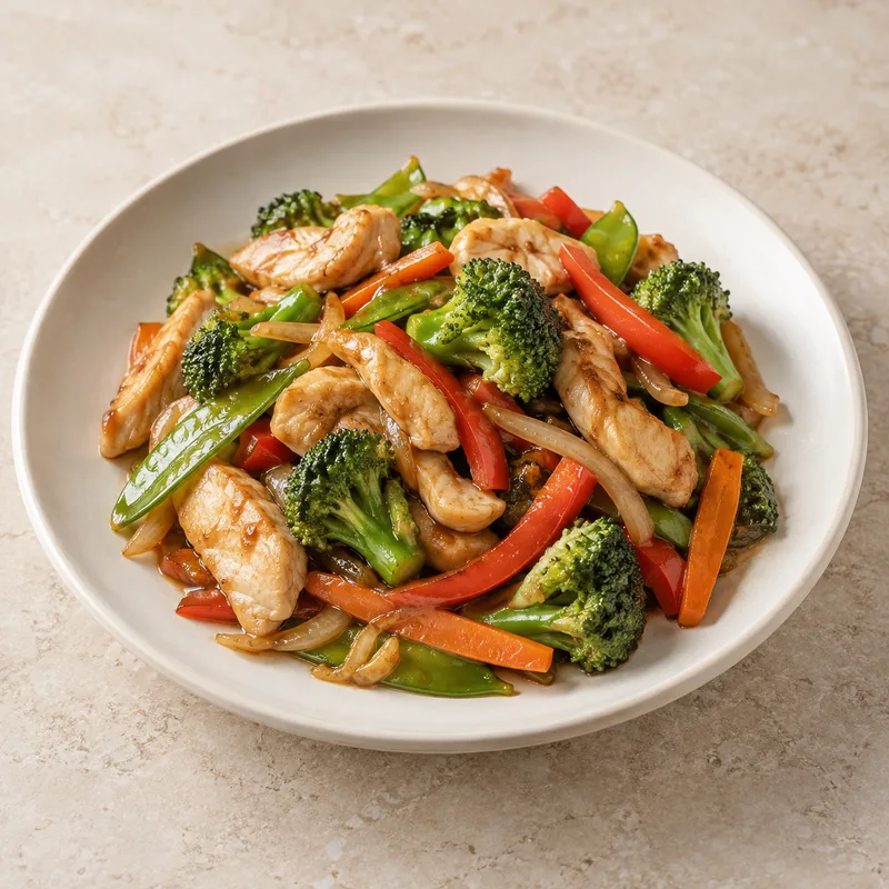 Illustration of stir fry with chicken