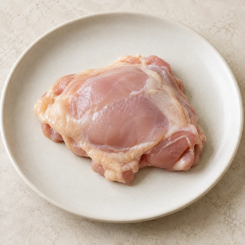 Illustration of chicken broiler thigh meat raw