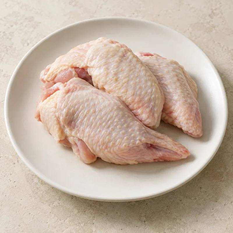 Illustration of chicken broiler wing meat and skin raw